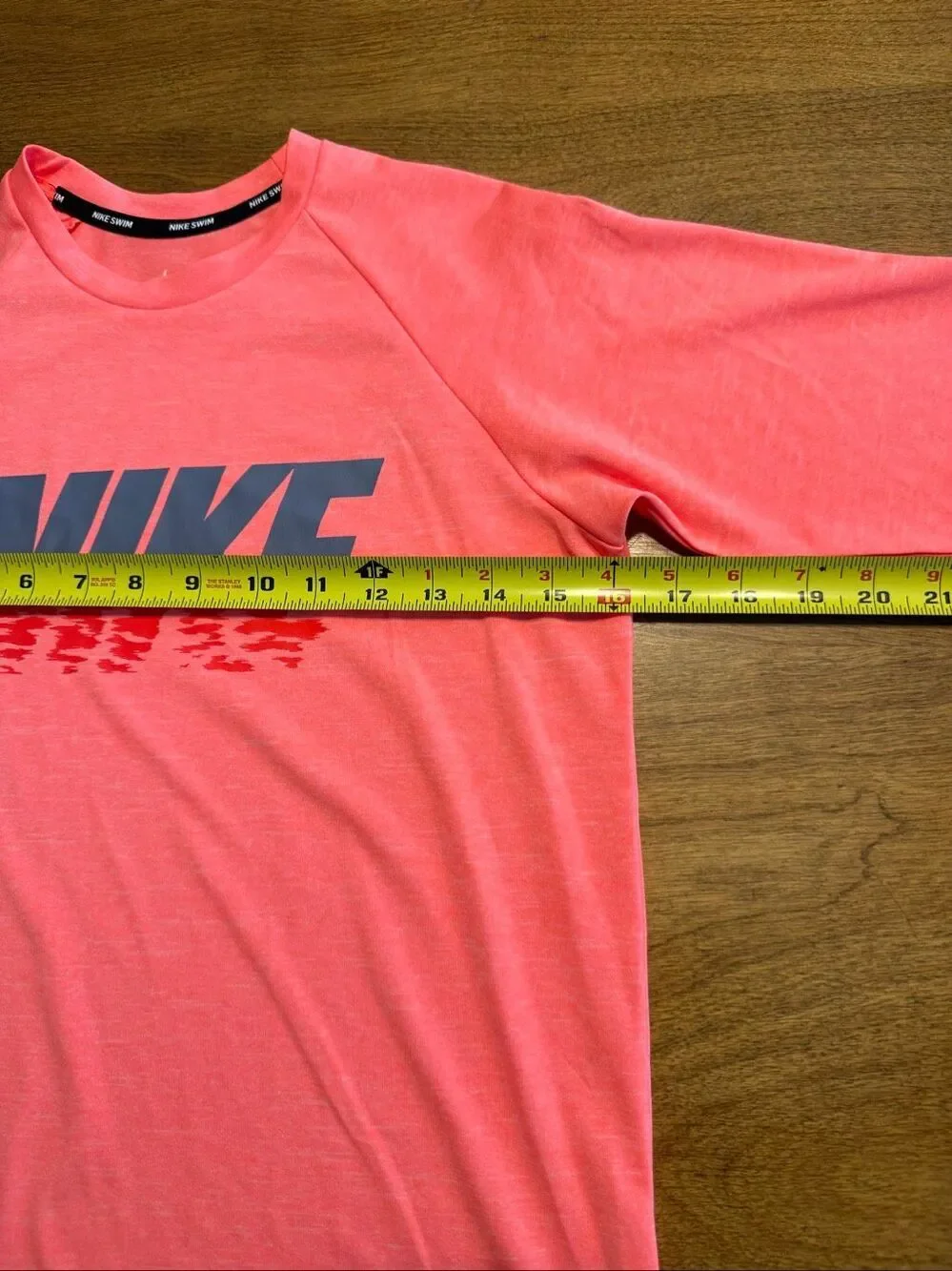 Nike Kids Dri-FIT Heather Crew Neck Raglan Sleeve Swim T-Shirt Orange Large